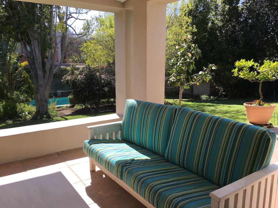 The patio onto the garden
