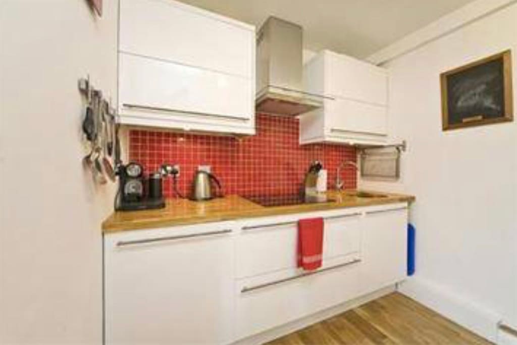 The galley style kitchen