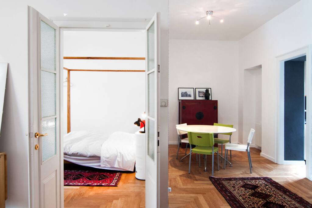 Dining room with a separate bedroom