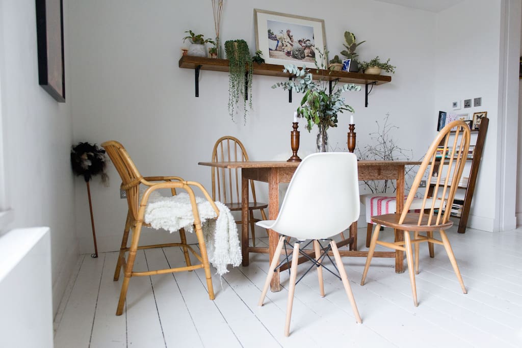 Bright dining/work space.