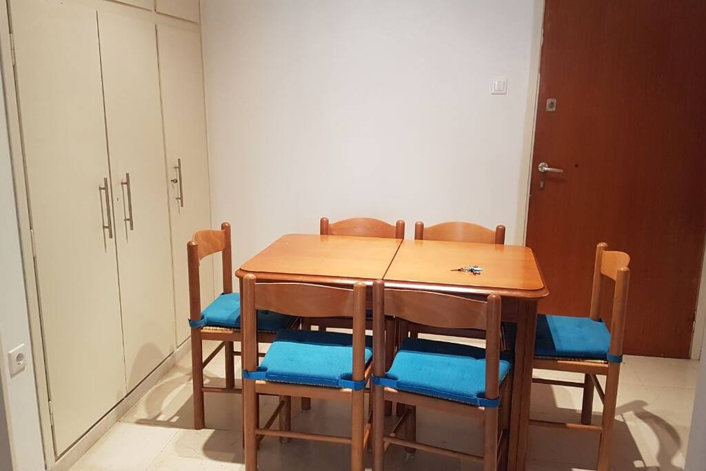 storage cabinet by the table