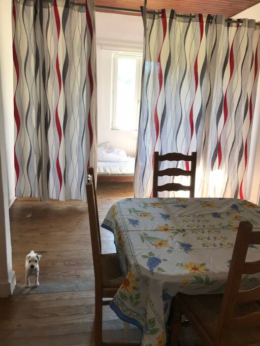 il y a un lit simple dans la même pièce