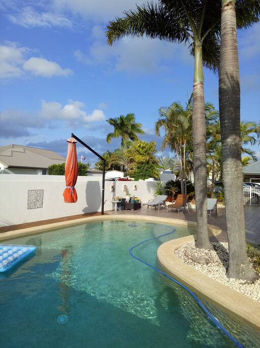 The beautiful pool area