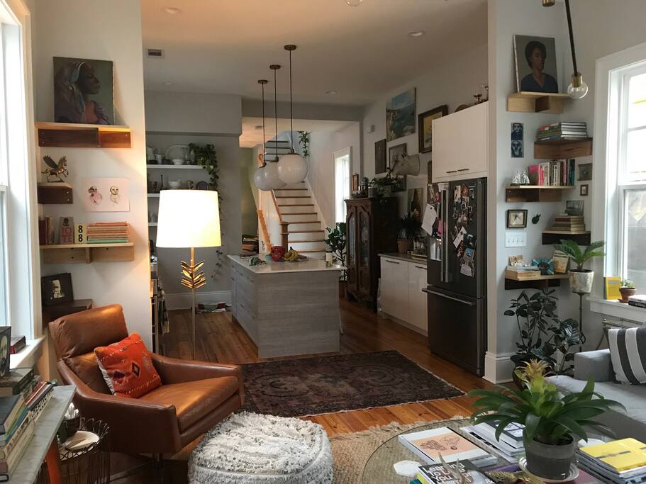 Open living room/kitchen