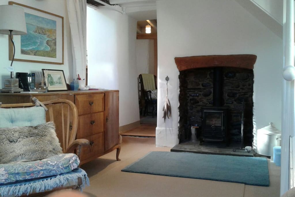 Lounge ...Woodburner and rocking chair for real relaxing