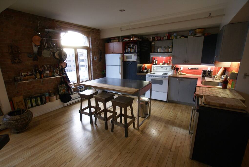 Kitchen with all the amenities and large kitchen island.