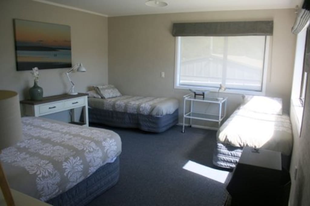 Queen bed with two singles
