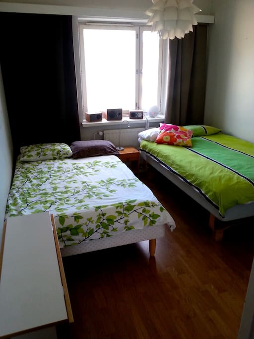 The bedroom.