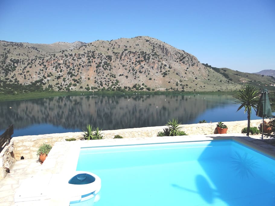 Swimming pool and lake