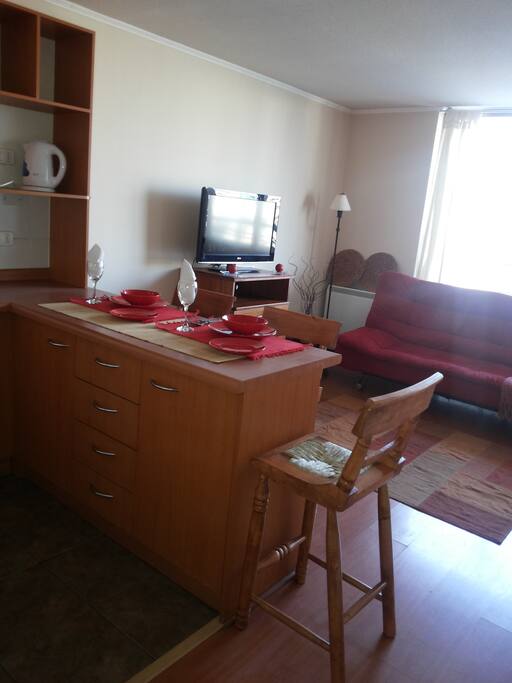 Kitchen y sala estar