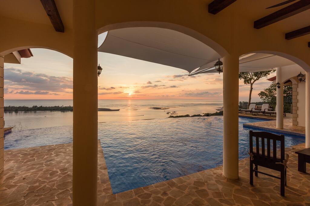 View of the Pacific Ocean from front of hotel over the infinity pool