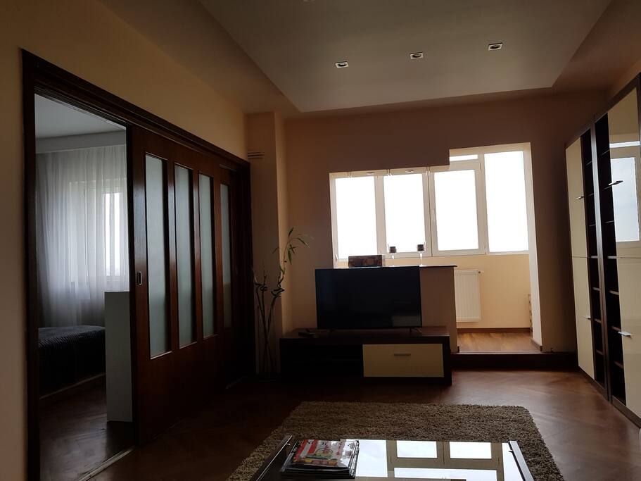 Spacious living room with spectacular view over the park!