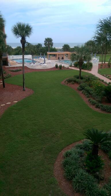 Another view of ocean and pools