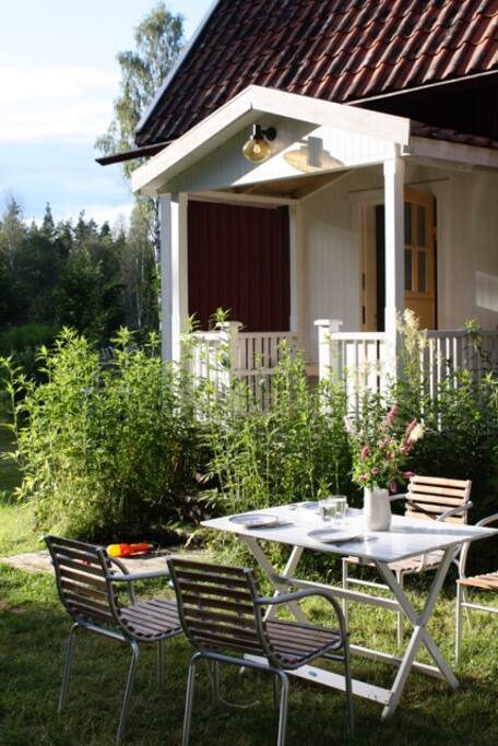 The entrance to our little 80 sqm gem in the forrest. Close to Skavsta and Stockholm!