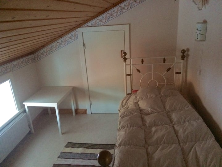 Litet rum med 90 cm säng.

Litet sovrum med 90 cm säng