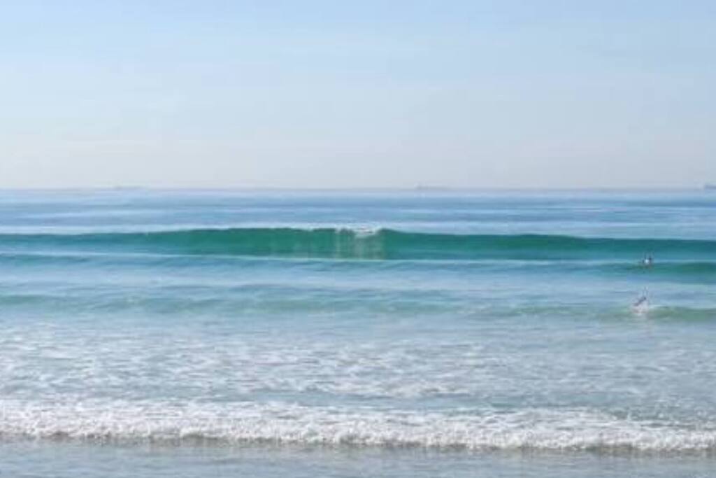 100 meters from front door, life guard patrolled beach