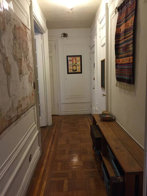 Hallway between front door and living room.
