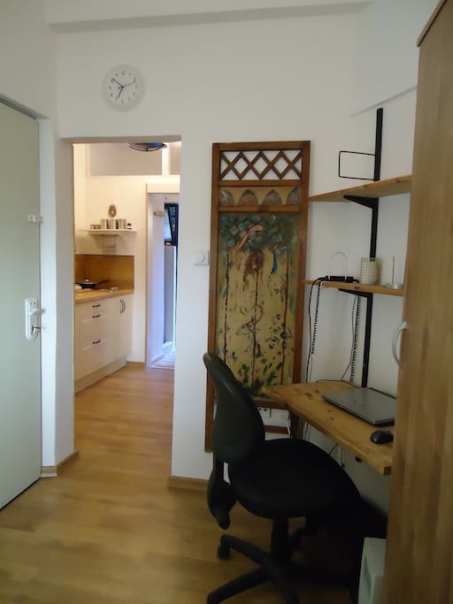 A view from the room to the kitchen
