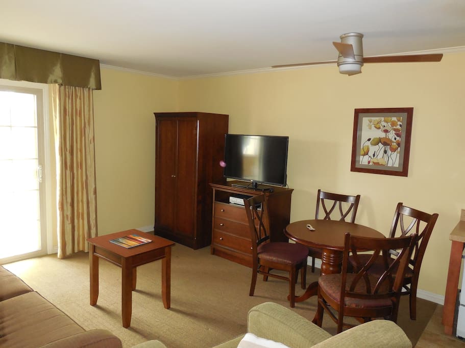 Living Room with Sofa Bed and Dining Room