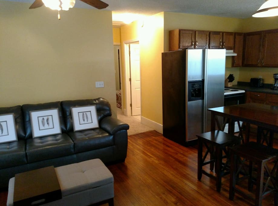 Open kitchen to living.