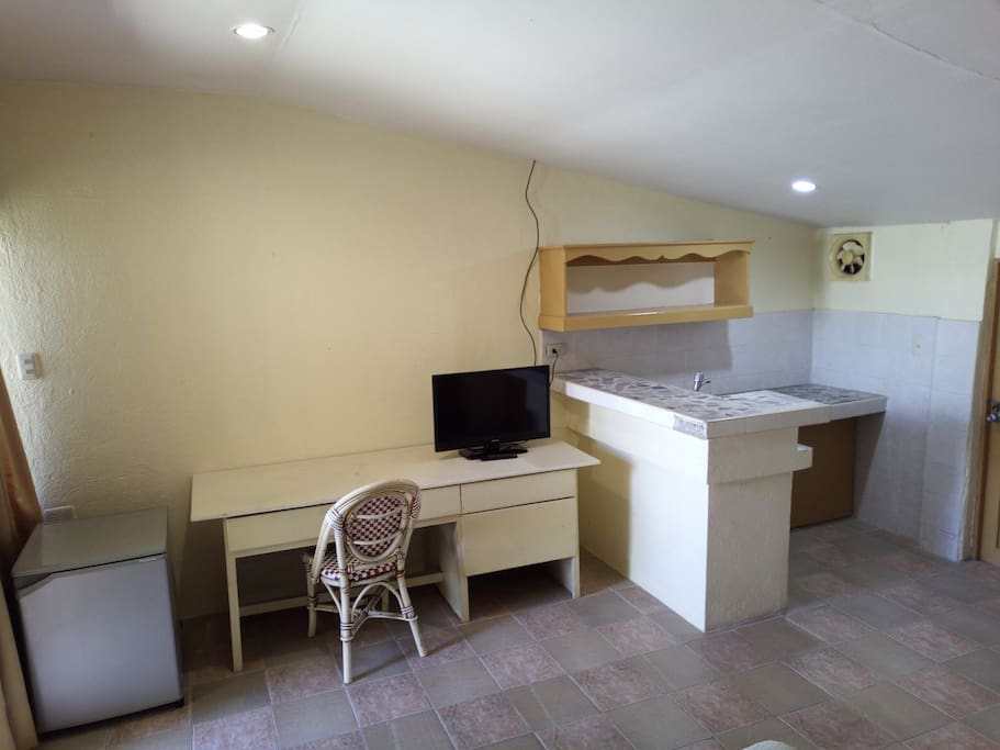Ref, Kitchen Area, Cable TV Etc.