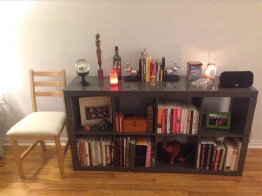 You are more than welcome to flip through some of my books while visiting!