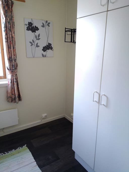 Closet and hanging area.