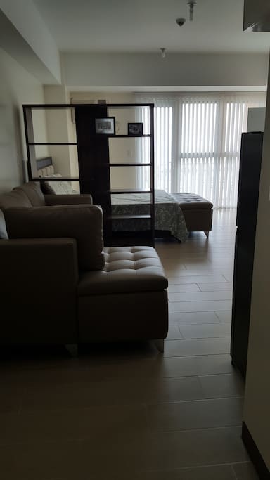 The sofa can be converted into an extra bed for the 3rd person.