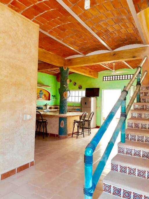 Spacious kitchen and living space