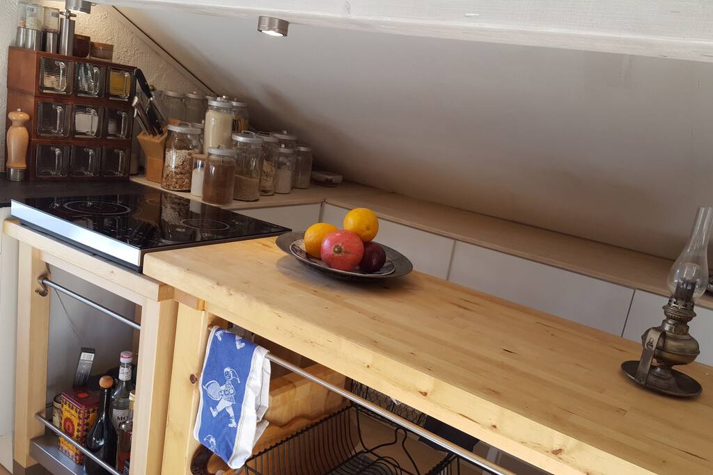 Good equiped kitchen with induction cooker, Nespresso machine and dish-washer etc.