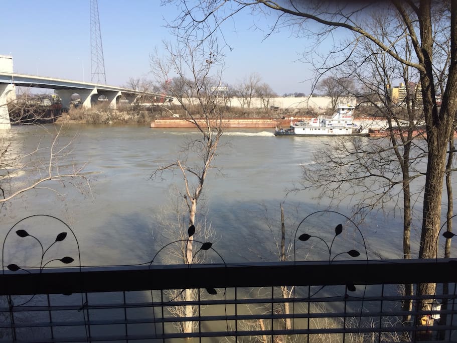 View of the Cumberland River from your cozy balcony