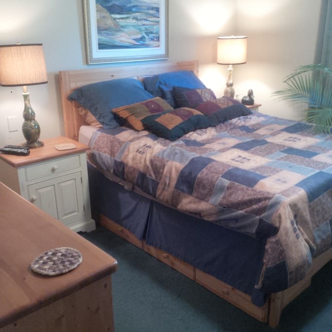 Main floor bedroom with queen bed/cable TV