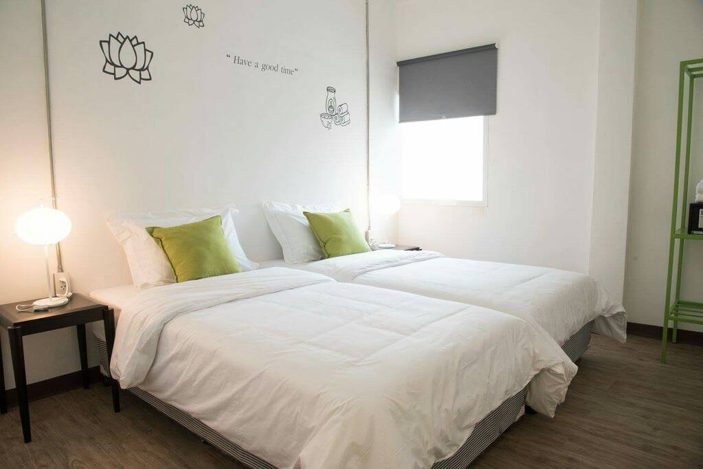 Bedroom with shared bathroom