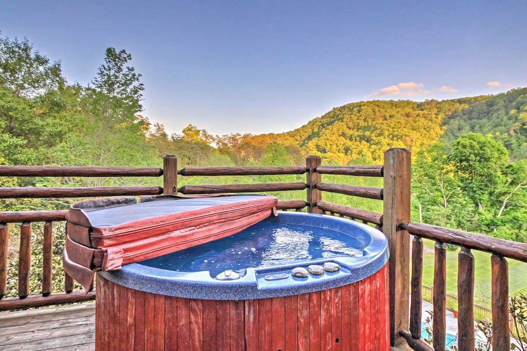 Steam your worries away while admiring the surrounding scenery from this hot tub.