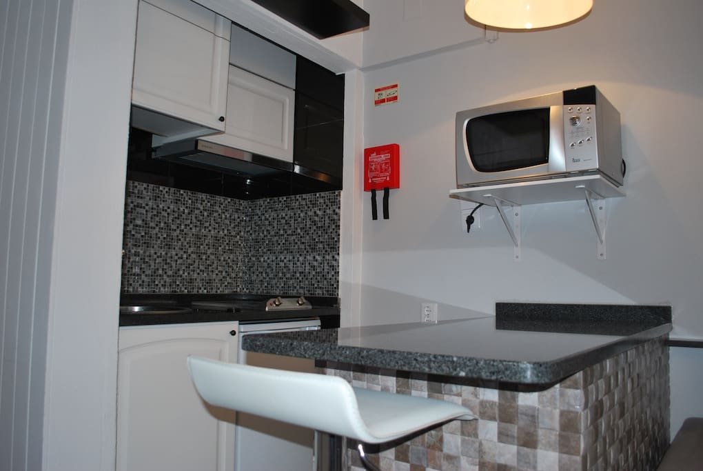 Kitchen (equipped with microwaves, coffee machine, water boiler, stove, fridge and toaster)