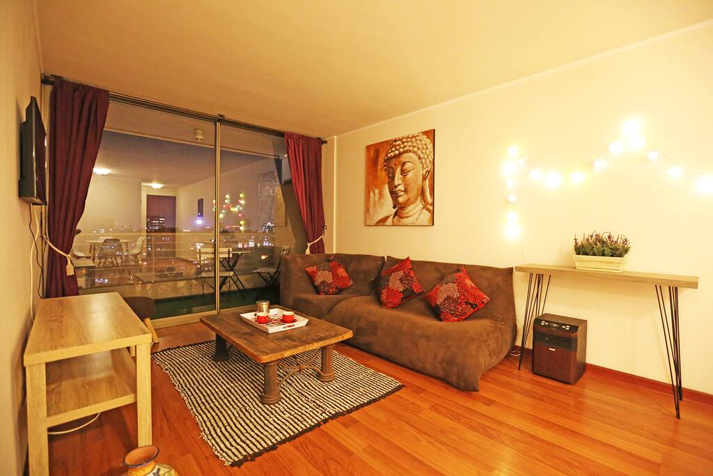 Living room with Smart TV and Balcony (17th floor)