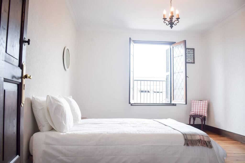 Looking towards the window.