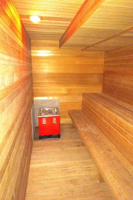 Relax and sweat it all out in the 8 person sauna in the cellar The CasaGrotto.