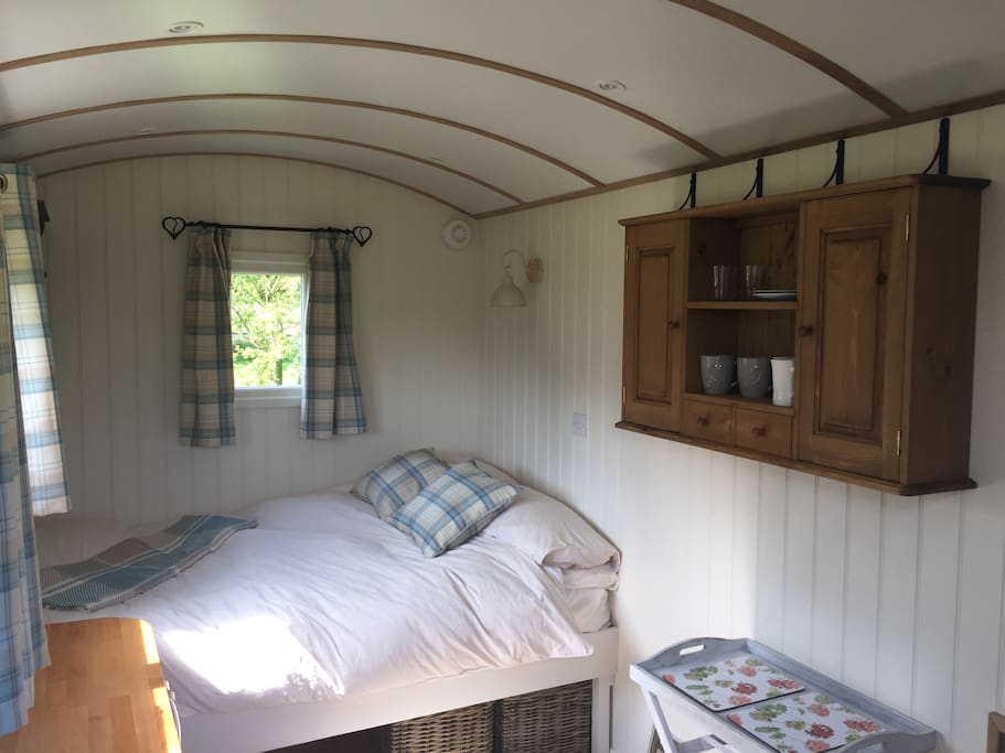 Fixed double bed.