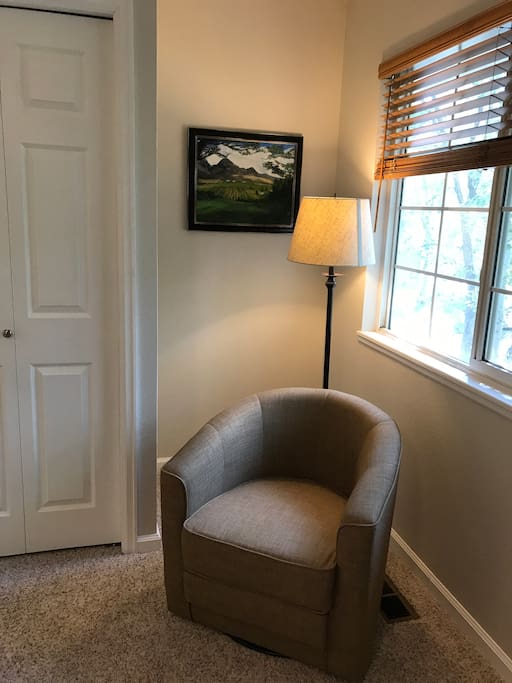Reading corner in master bedroom.