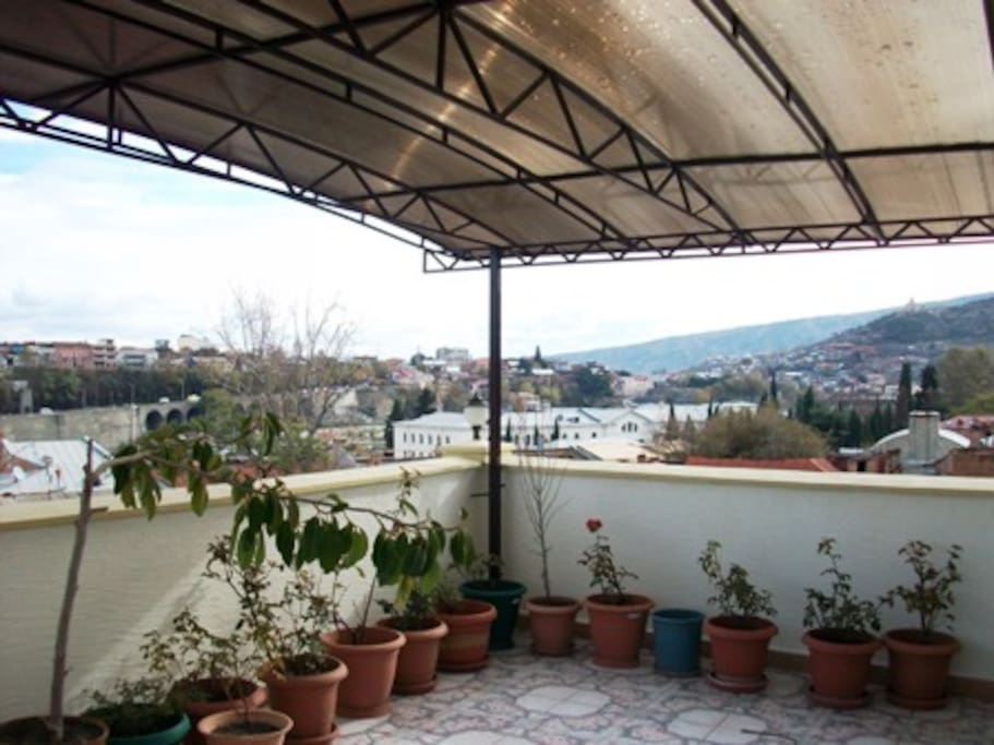 Roofed Veranda will let you enjoy Tbilisi nights no matter the weather.