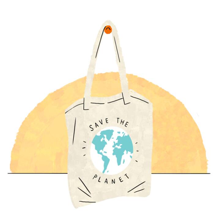 illustration of Save the planet tote bag