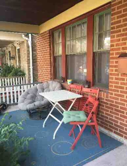 Front porch with seating