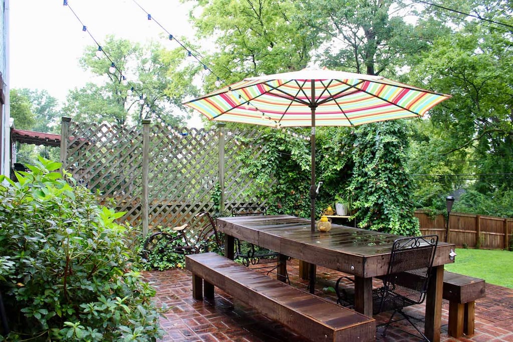 The shared patio space