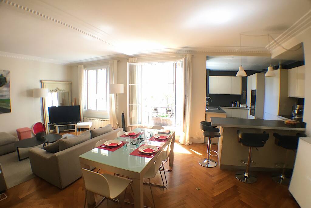 Opened kitchen in the living-room