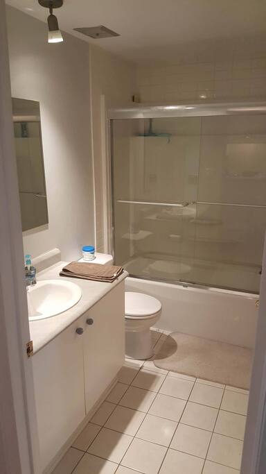 Medium size bathroom with everything you need.