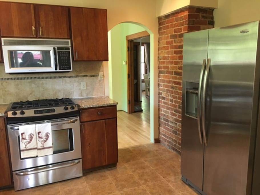 Kitchen stove and fridge