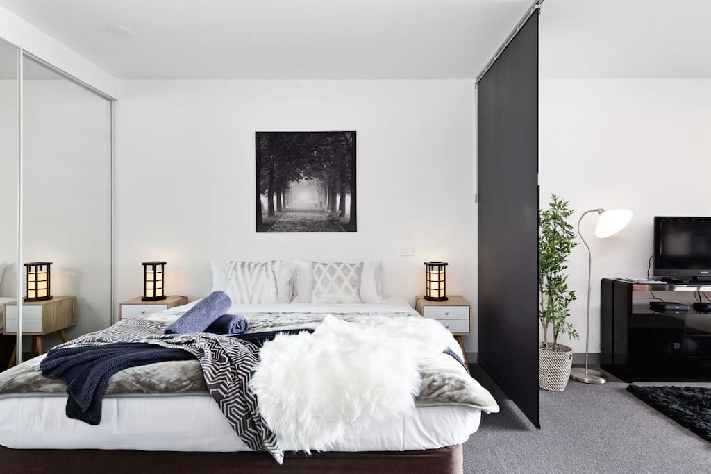 Stylish Bedroom with King bed