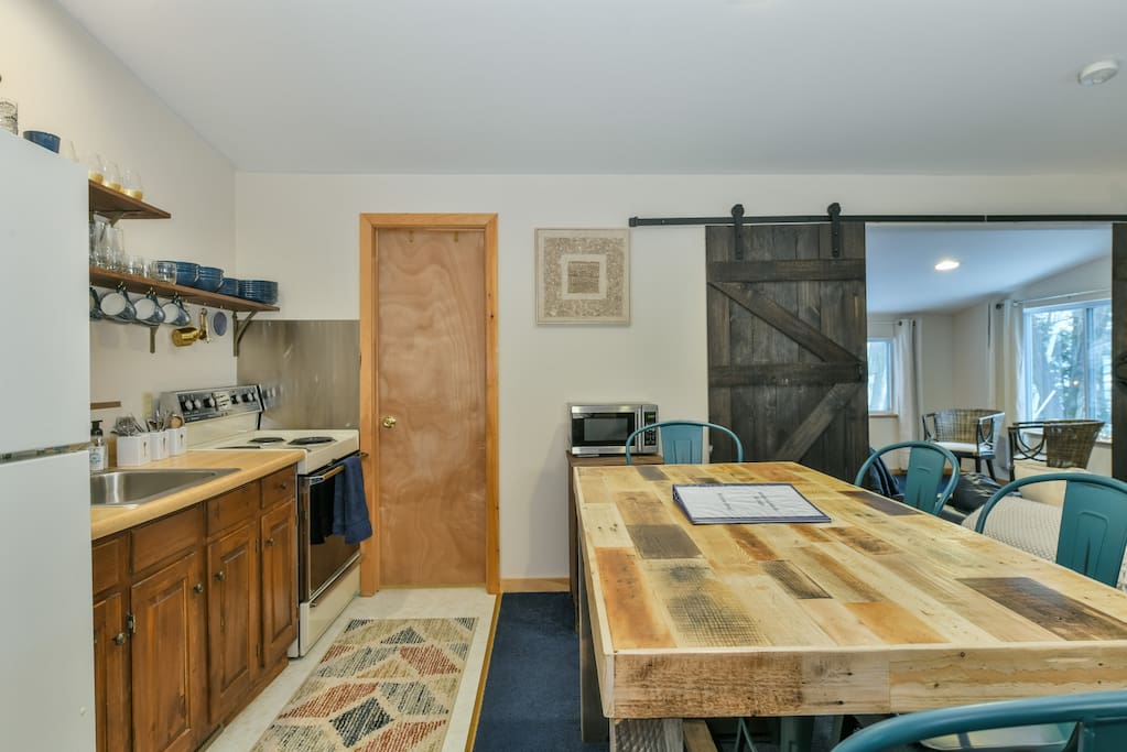 Reclaimed wood table.