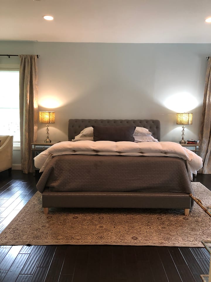 Welcome to your huge main suite with sitting area